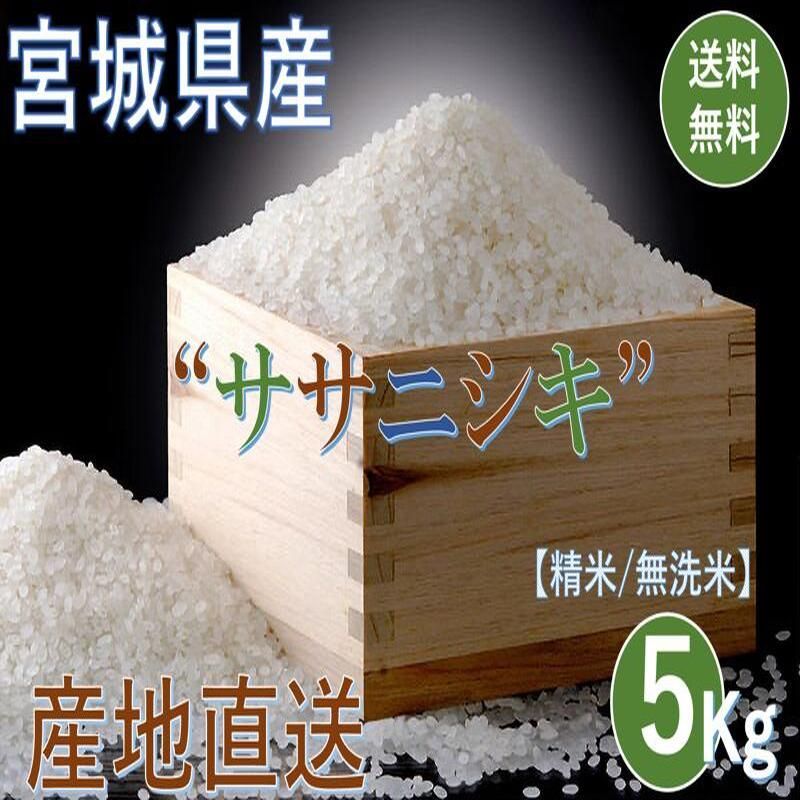 宮城県産　精米　ササニシキ　メルカリ　乾式無洗米　５Kｇ/袋