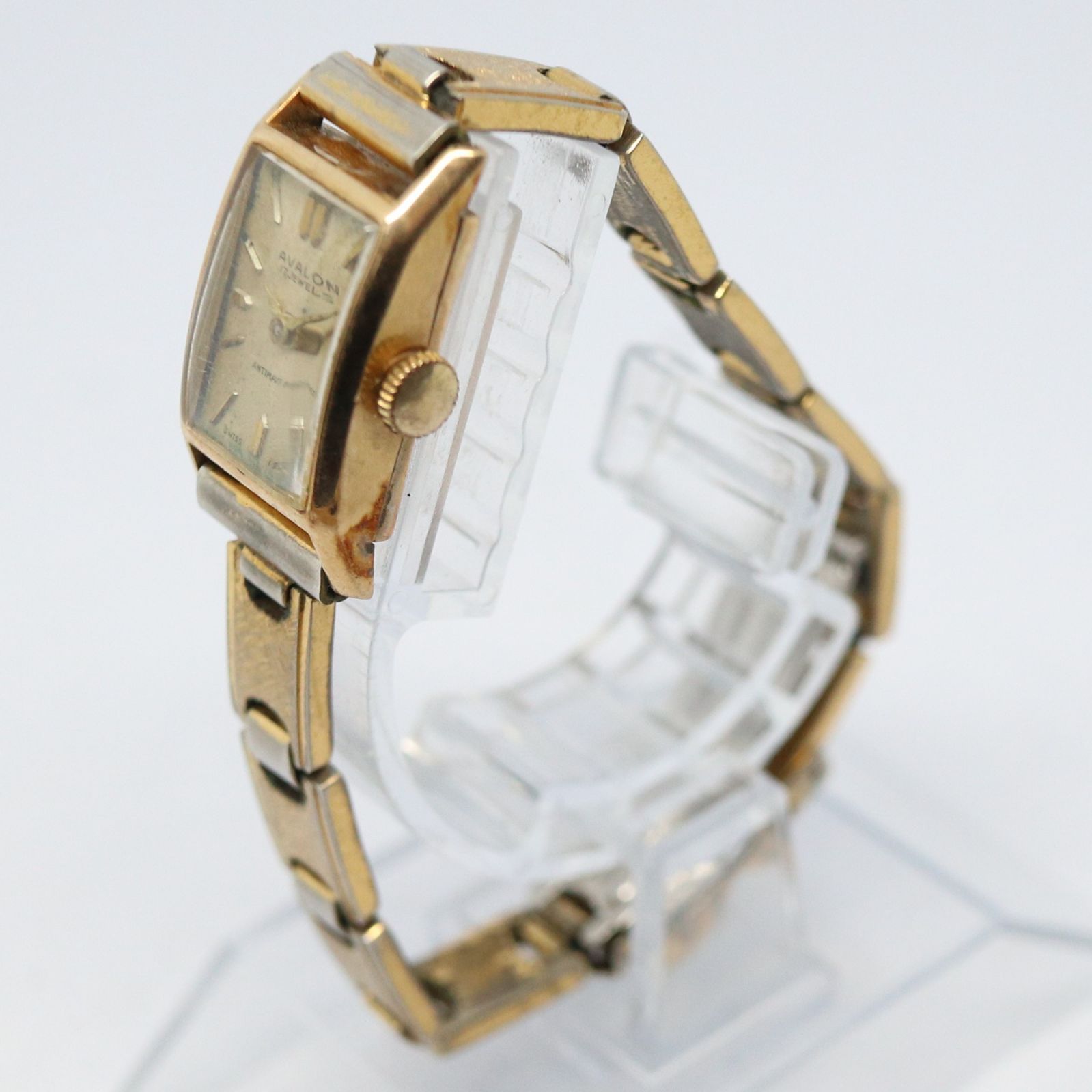 稼働品】AVALON アバロン 腕時計 18K 0.750 手巻き レディス ゴールド  