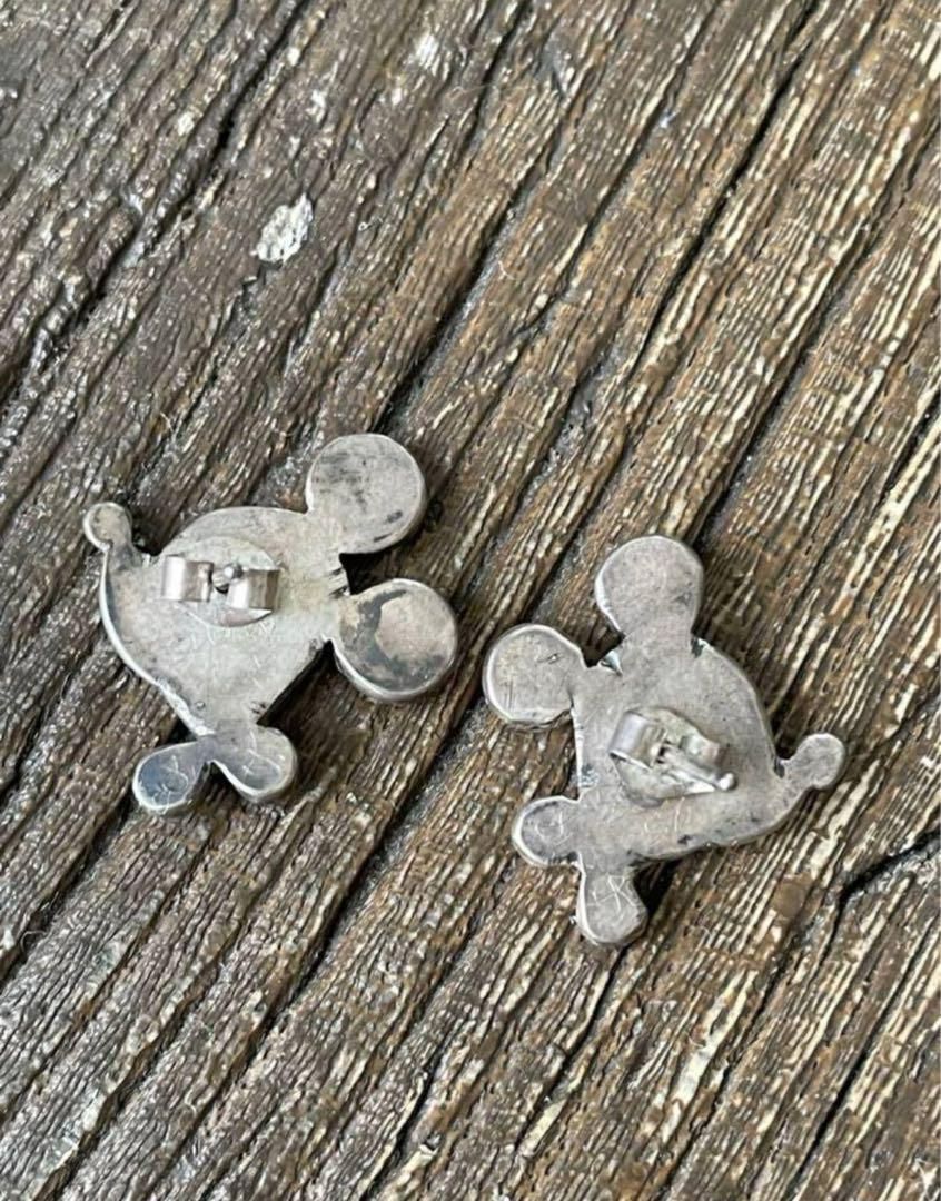 ミッキー ピアス ズニ インディアンジュエリー zuni ディズニー インディアンジュエリー ズニ族 ミッキー キャラクター シルバー