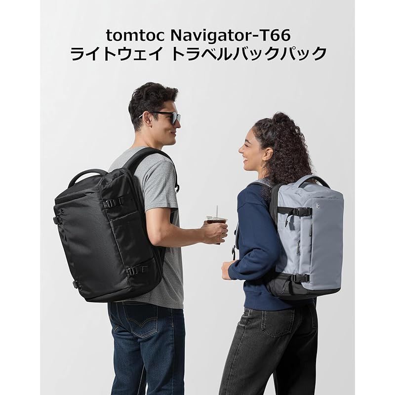 tomtoc 旅行 リュック 28L 機内持ち込み ビジネス バックパック 旅行バッグ カバン リュックサック メンズ レディース 15.6型PC対応 撥水加工 ジム 部活 合宿 通学 通勤 トラベル 出張