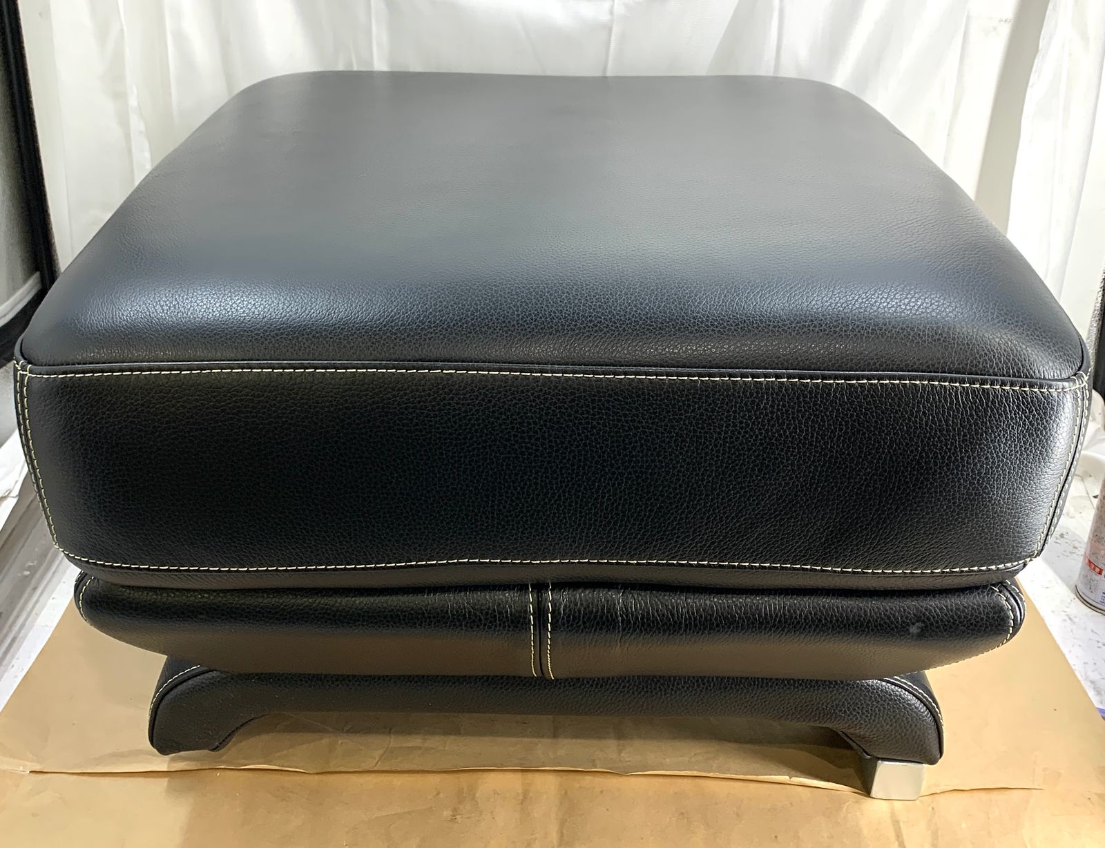 品 大塚家具 オットマン L S LUXE-01 革 ブラック