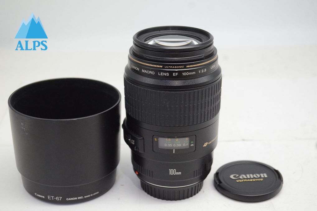 Canon キヤノン EF 100mm F2.8 MACRO USM フルサイズ 単焦点レンズ フード付 251008p