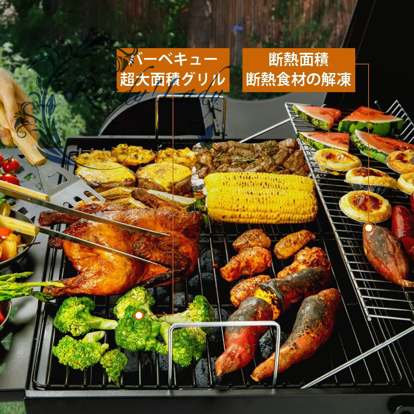 バーベキューコンロ 大型 チャコールグリル 中型BBQガスグリル