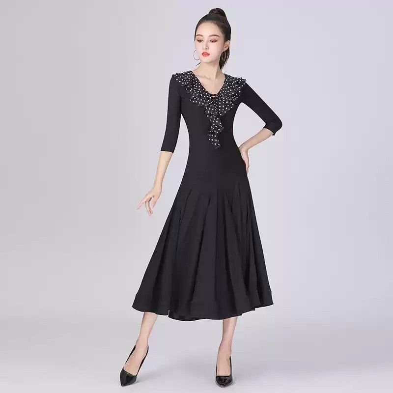 社交ダンスドレス モダンドレス 社交ダンス衣装 社交ダンス ドレス 大きい裾 ドレス ワルツダンス ステージ衣装 ダンス衣装 ダンスウェア 競技会 パーティー 発表会 競技着 練習着 舞台 演奏会 演出 LLC-HASEGAWATOSO_COM