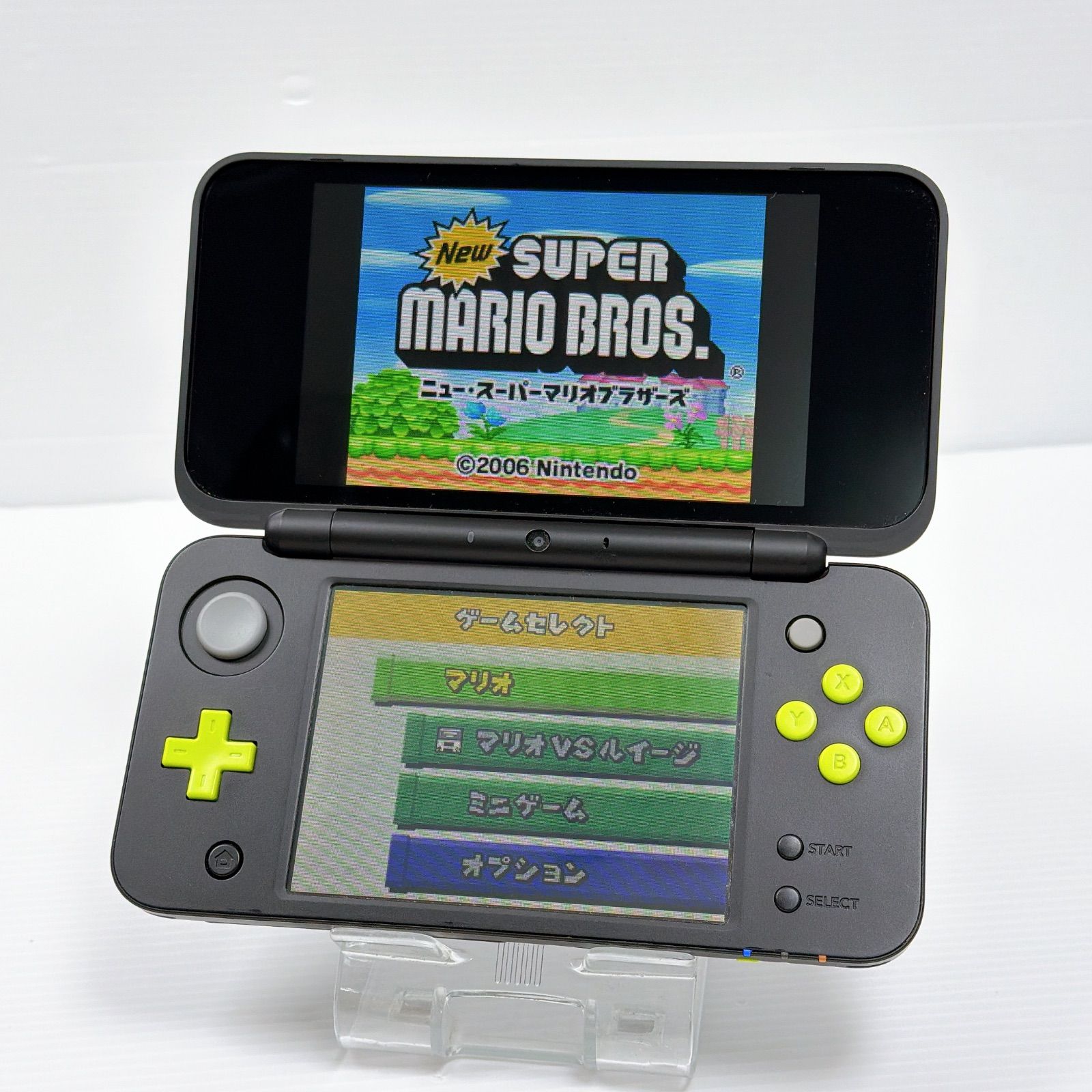 new ニンテンドー 2DSLL ブラックライム 液晶 遊べるセット 動作 済み 2dsll 3ds 2DS LL 任天堂