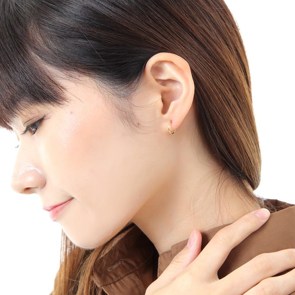 K18 イエローゴールド フープピアス(1.0×10mm) 18金 フープ K18 イエローゴールド フープピアス(1.0×10mm) 18金 フープ