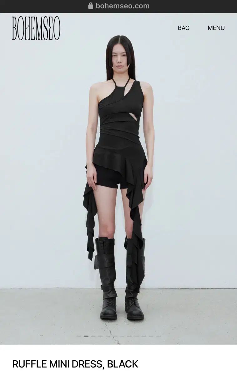 BOHEMSEO ボヘミアンソウル フリル ミニ ドレス RUFFLE MINI DRESS
