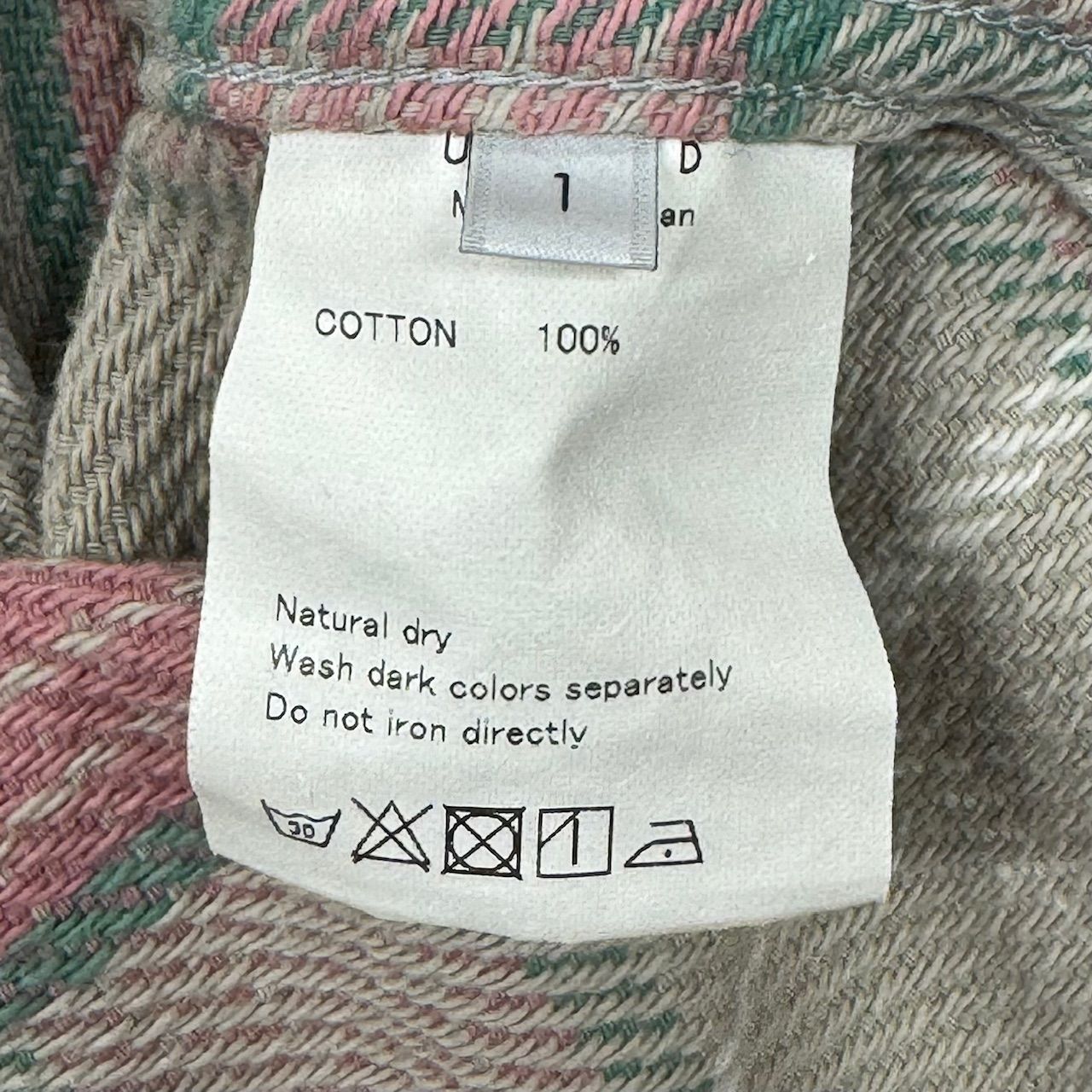 定価31900円 UNUSED 21SS Check nel shirt チェックネルシャツ