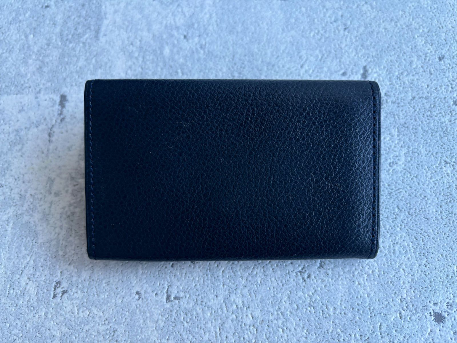 Yves Saint Laurent カサンドラロゴ型押し キーケース ネイビー