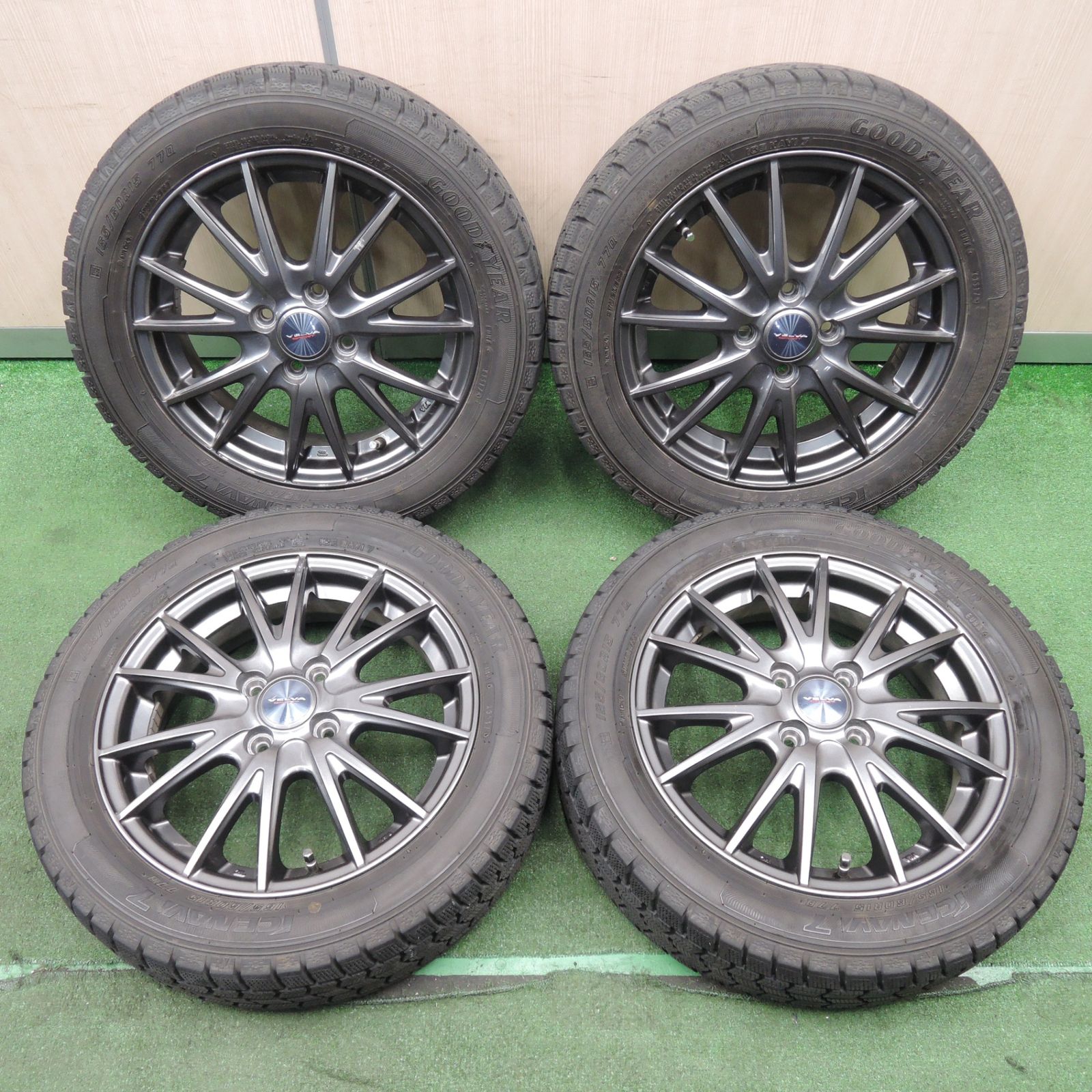 *送料無料* 4本価格スタッドレス 165/60R15 グッドイヤー アイスナビ7 VELVA SPORT ヴェルヴァ スポーツ 15インチ PCD100/4H4022303NJス