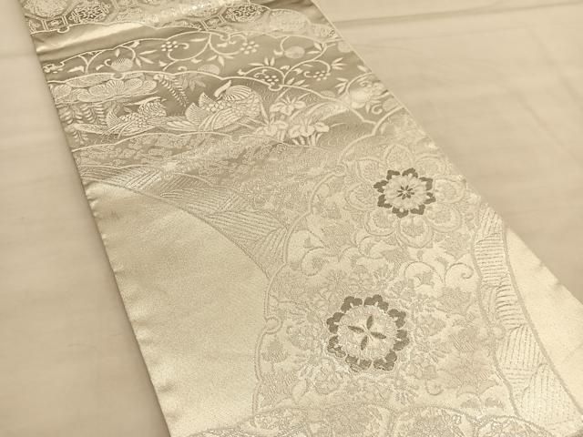 袋帯 プラチナ箔二重織 銀彩 美しい花唐草 正絹 AO-4287 袋帯 プラチナ箔二重織 銀彩 美しい花唐草 正絹 AO-4287 - メルカリ