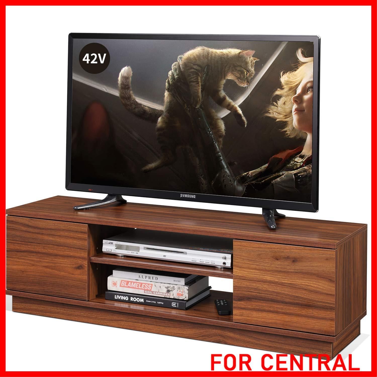 テレビ台 ローボード テレビボード 収納 ロータイプ 幅110 高さ33cm tv台 tvボード 43インチ対応 24-47型対応 扉付き 大容量収納スペース ブラウン