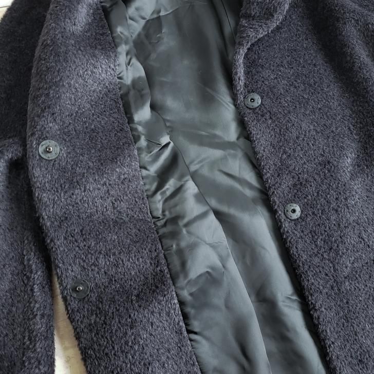 アニオナ AGNONA ☆ アルパカ ウール ロングコート 44 伊製