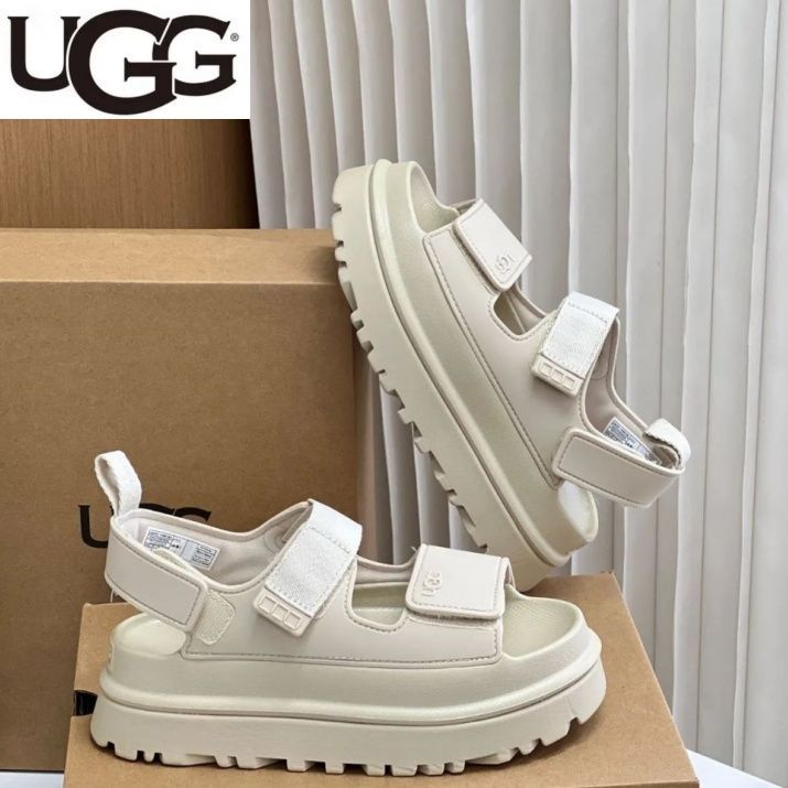 UGG アグ 厚底ストラップサンダル レディース オフホワイト 夏用 おしゃれサンダル