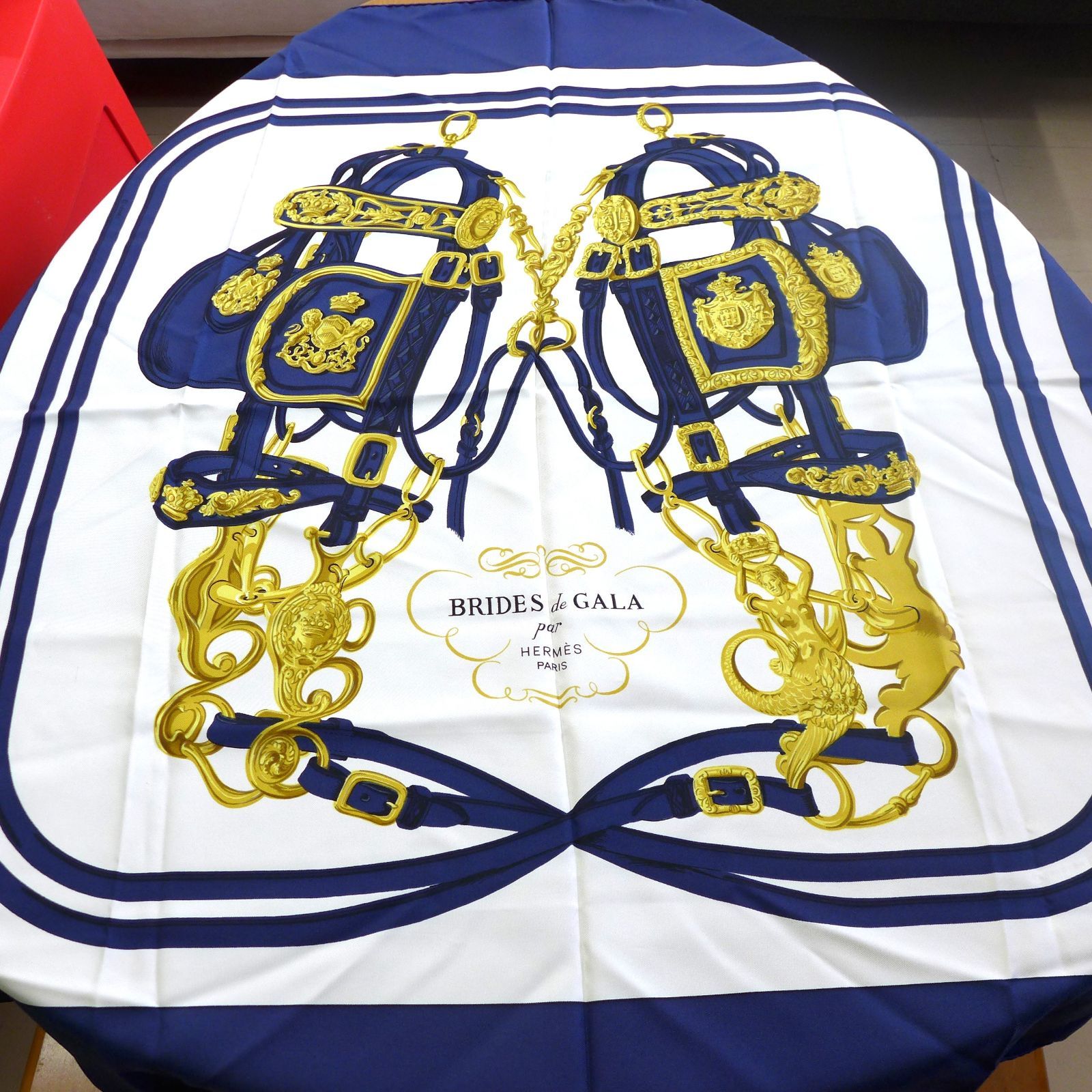 HERMES エルメス カレ 90 BRIDES DE GALA 式典用馬勒 シルクツイル
