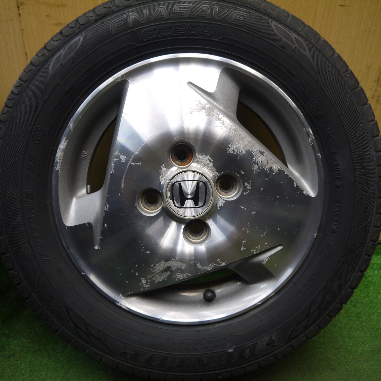  4本価格 21年 ホンダ バモス 155 70 R 13 ダンロップ エナセーブ EC 204 13インチ PCD 100 4 H ノ 13インチ タイヤ ホイールセット