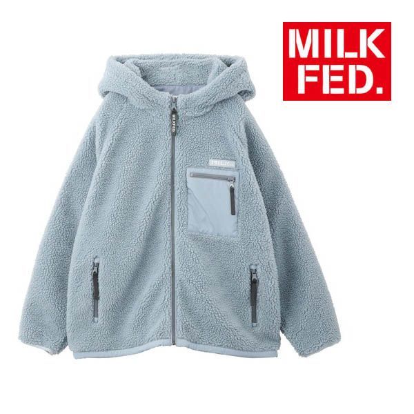 ボアジャケット アウター ミルクフェド MILKFED BOA ZIP UP HOODED 