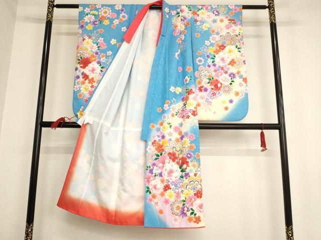 平和屋着物[]七五三 女の子 7歳 祝着 四つ身 長襦袢セット 浅田