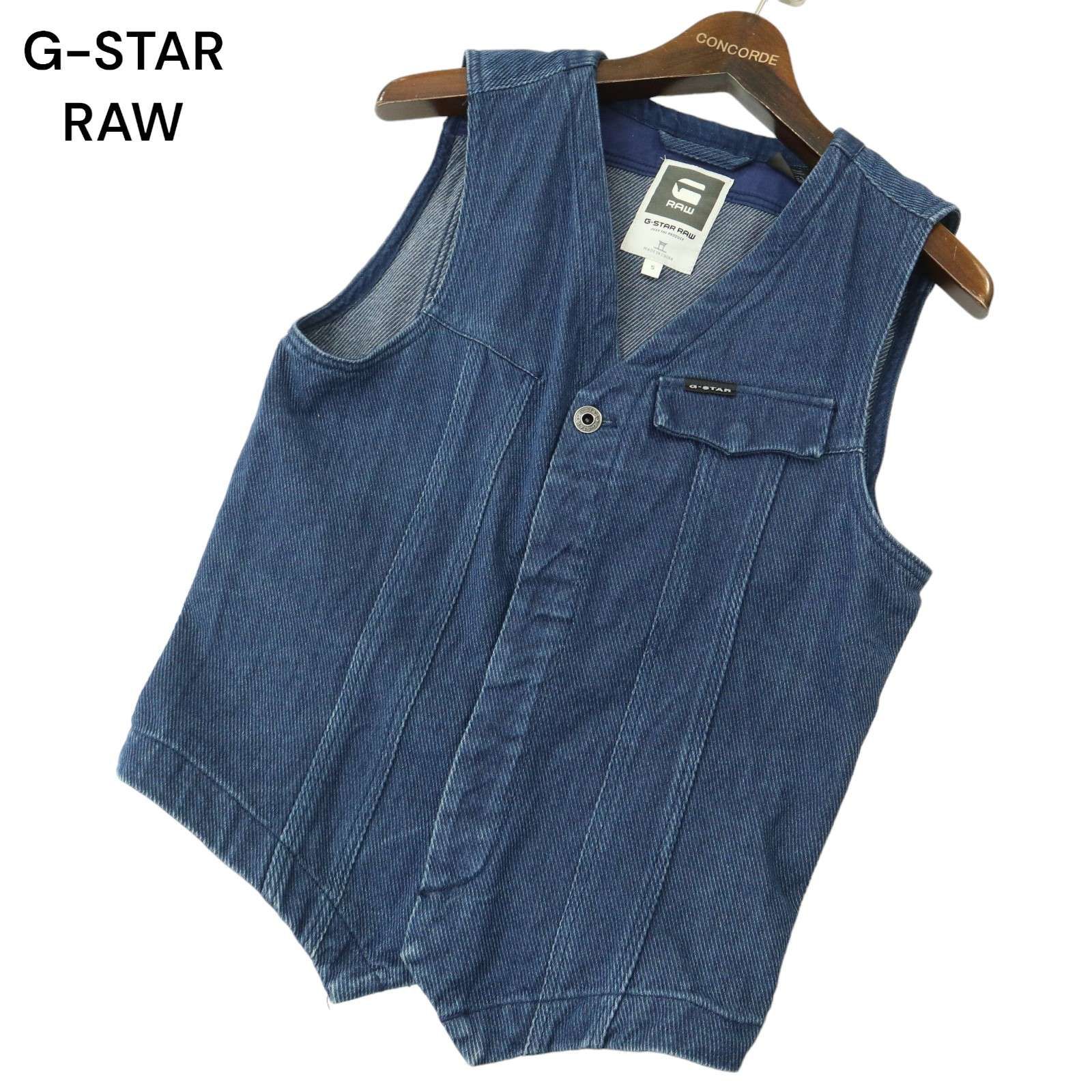 G-STAR RAW ジースター ロウ 【TAILOR CLEAN GILET】 ロゴ☆ USED加工 