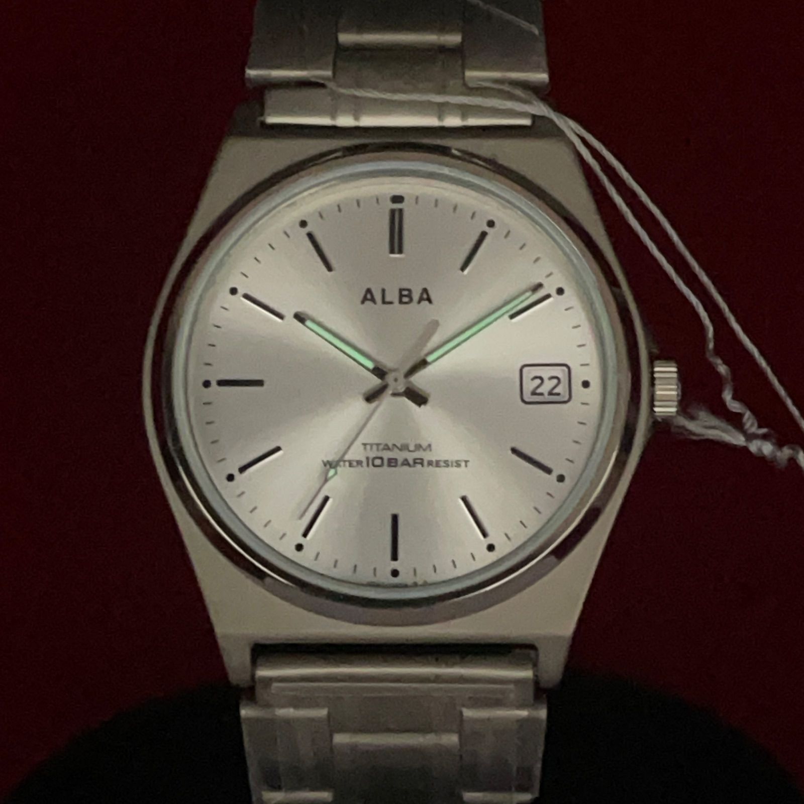 未使用 SEIKO ALBA ALARM QZ 純正SSベルト 日本製 腕時計 ALBA（SEIKO） SEIKO ALBA セイコー アルバ ペアウォッチ ペア