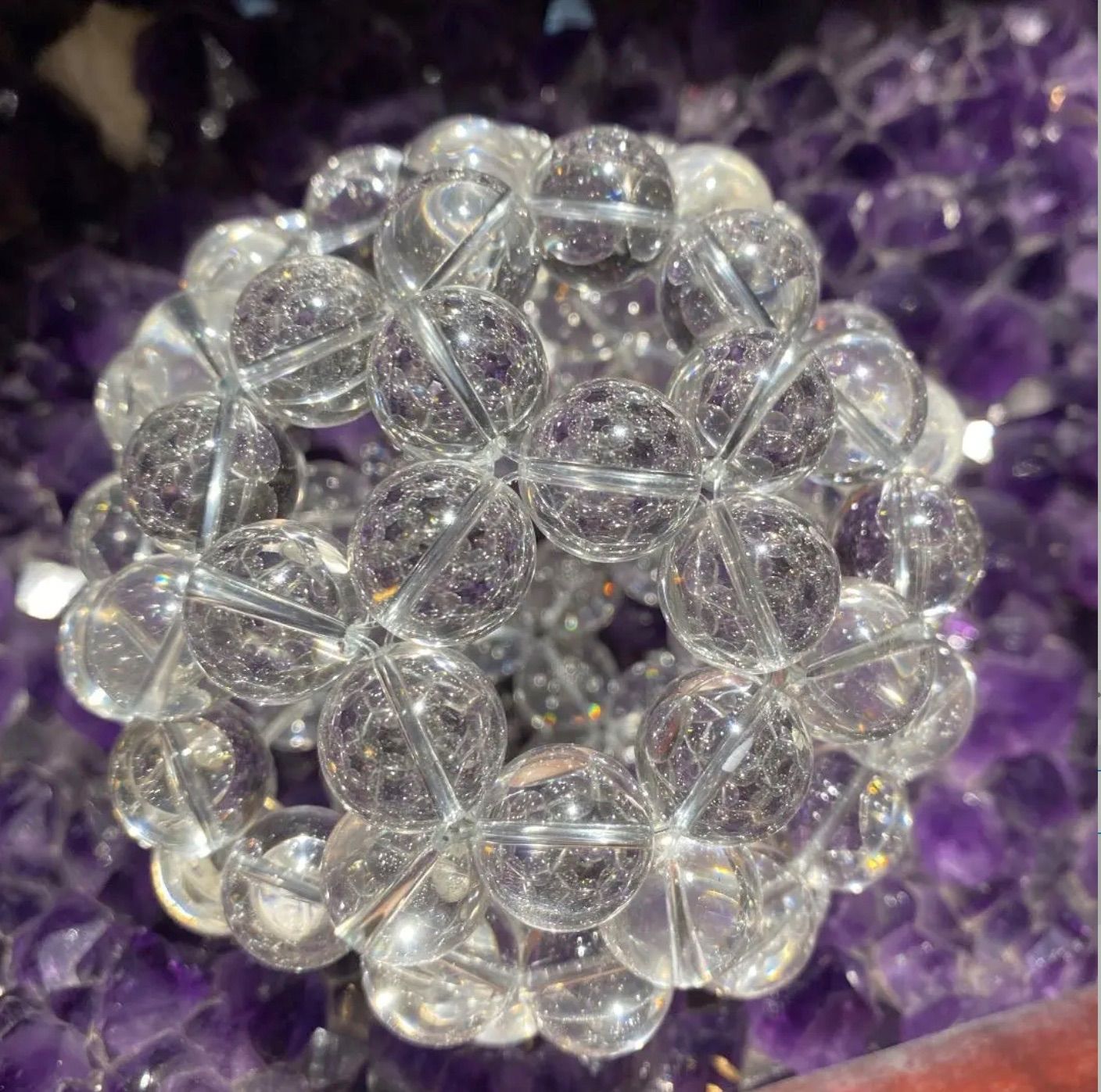 16mmA級品水晶フラーレン置物❣️ 宇宙エネルギー✨美しい　幸福呼ぶ奇石 16mmA級品水晶フラーレン置物❣️ 宇宙エネルギー✨美しい幸福