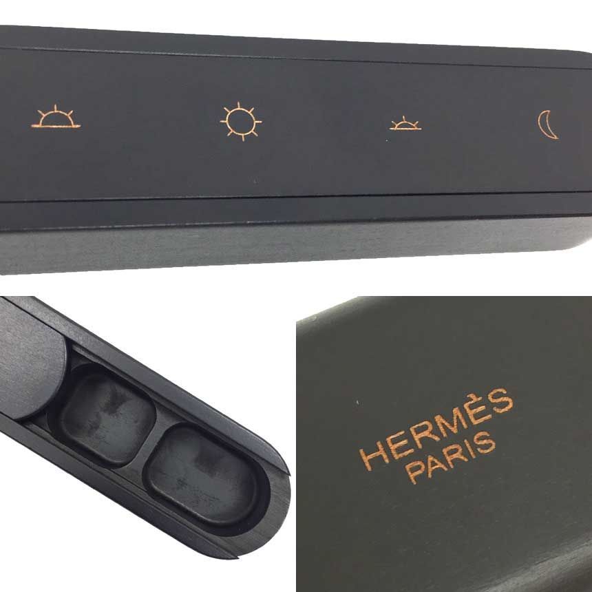 レア物 未使用 HERMES エルメス ピルケース 小物入れ ウッド 黒檀 aq10502 - メルカリ