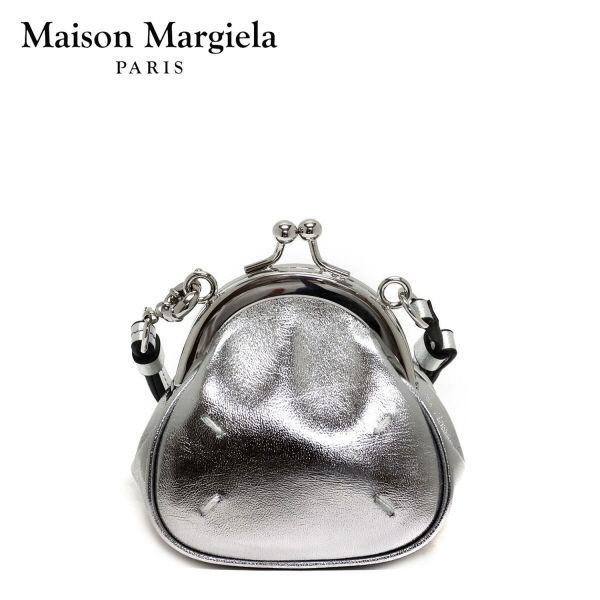 メゾン マルジェラ Maison Margiela タビフレームマイクロ ウォレットポーチ シルバー SA1VL0004 P5390 T9002| 2025SS l-bag