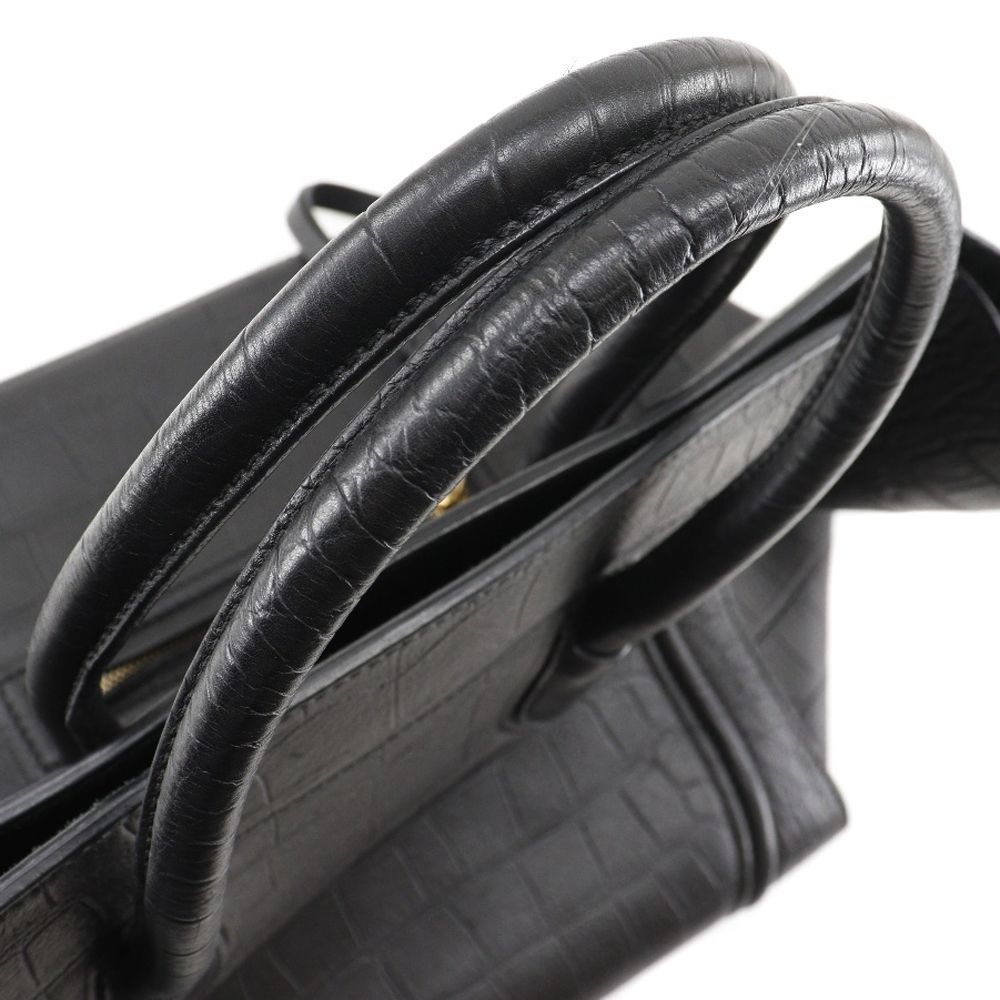 カプレヘンション 黒 CELINE】セリーヌ ラゲージファントムラージ 型押し 169953