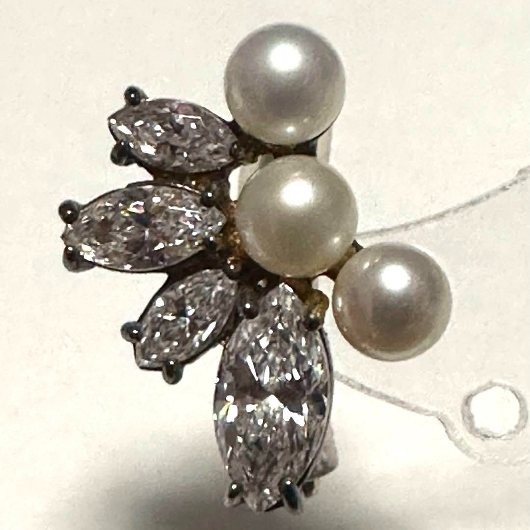 エテ ete ブローチ SV925 パール 色石 ラインストーン シルバー