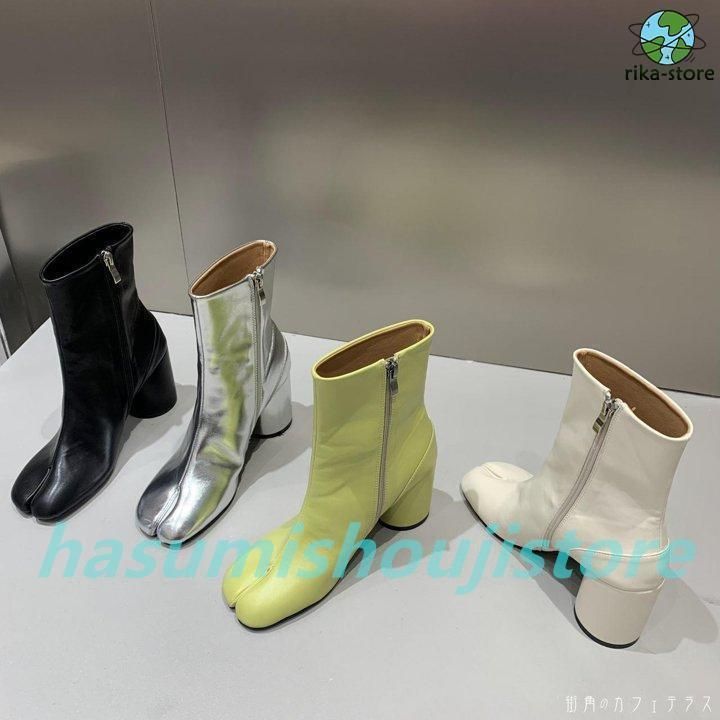 スプリットトゥ ブーツ レディースブーツ ショートブーツ ミドルブーツ 足袋ブーツ ヒール 7cmヒール 太ヒール 美脚 脚長 かわいい 大人可愛い シンプル