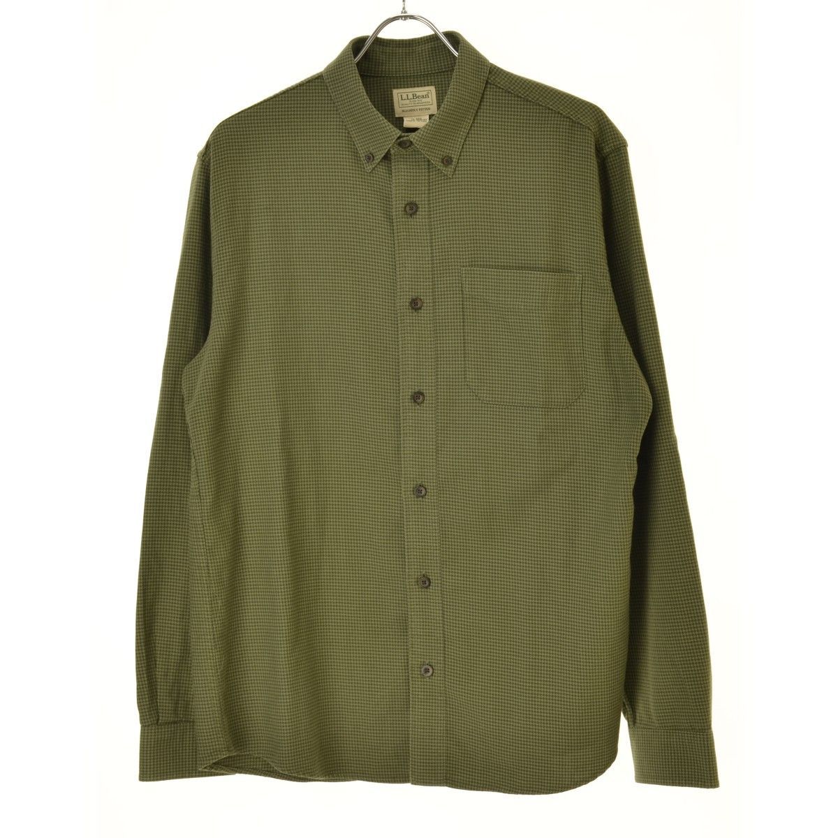 【L.L.BEAN】508103 ハウンドトゥース フランネル 千鳥柄 ボタンダウン長袖シャツ
