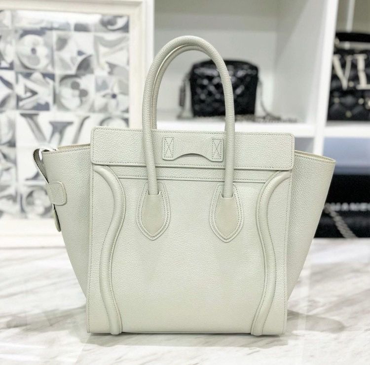 セリーヌ ラゲージ マイクロ レザー ハンドバッグ ミントグリーン 2020年