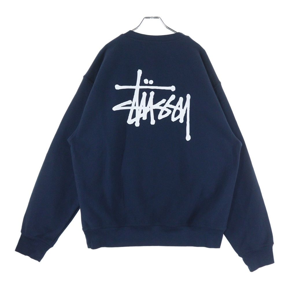 STUSSY 【日本未発売】STUSSY ネイビー クルーネック トレーナー 