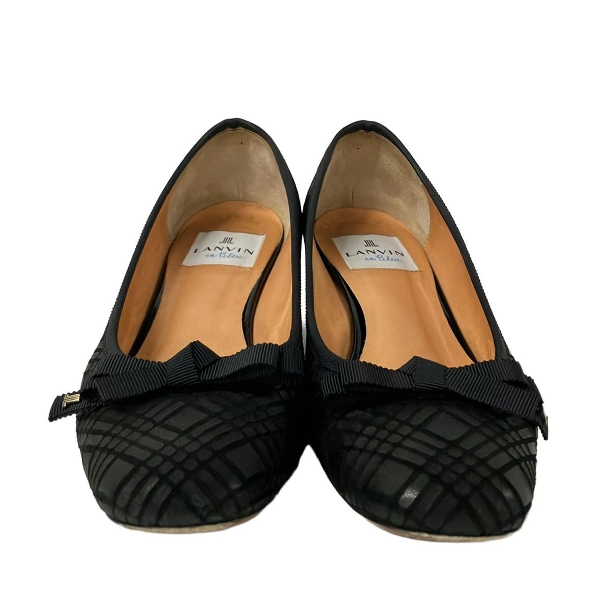 ★最終値下★美品　日本製　ランバンオンブルー　23センチ　黒　パンプス ランバン オン ブルー LANVIN en Bleu 【小さいサイズ】ラウンド