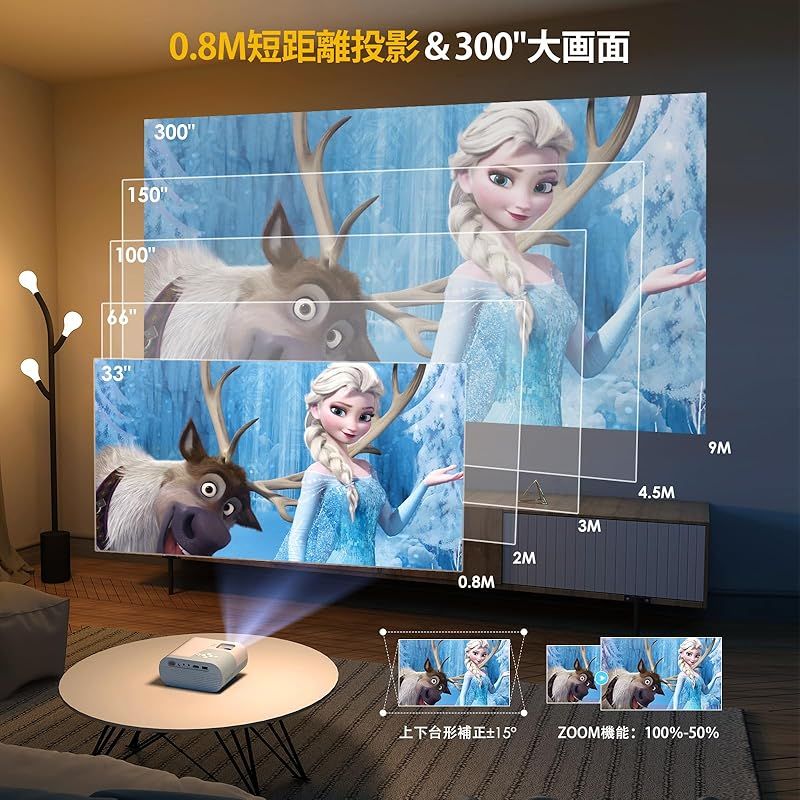17000LM高輝度5GWiFi-Bluetooth5.3瞬時接続 リアル1080P