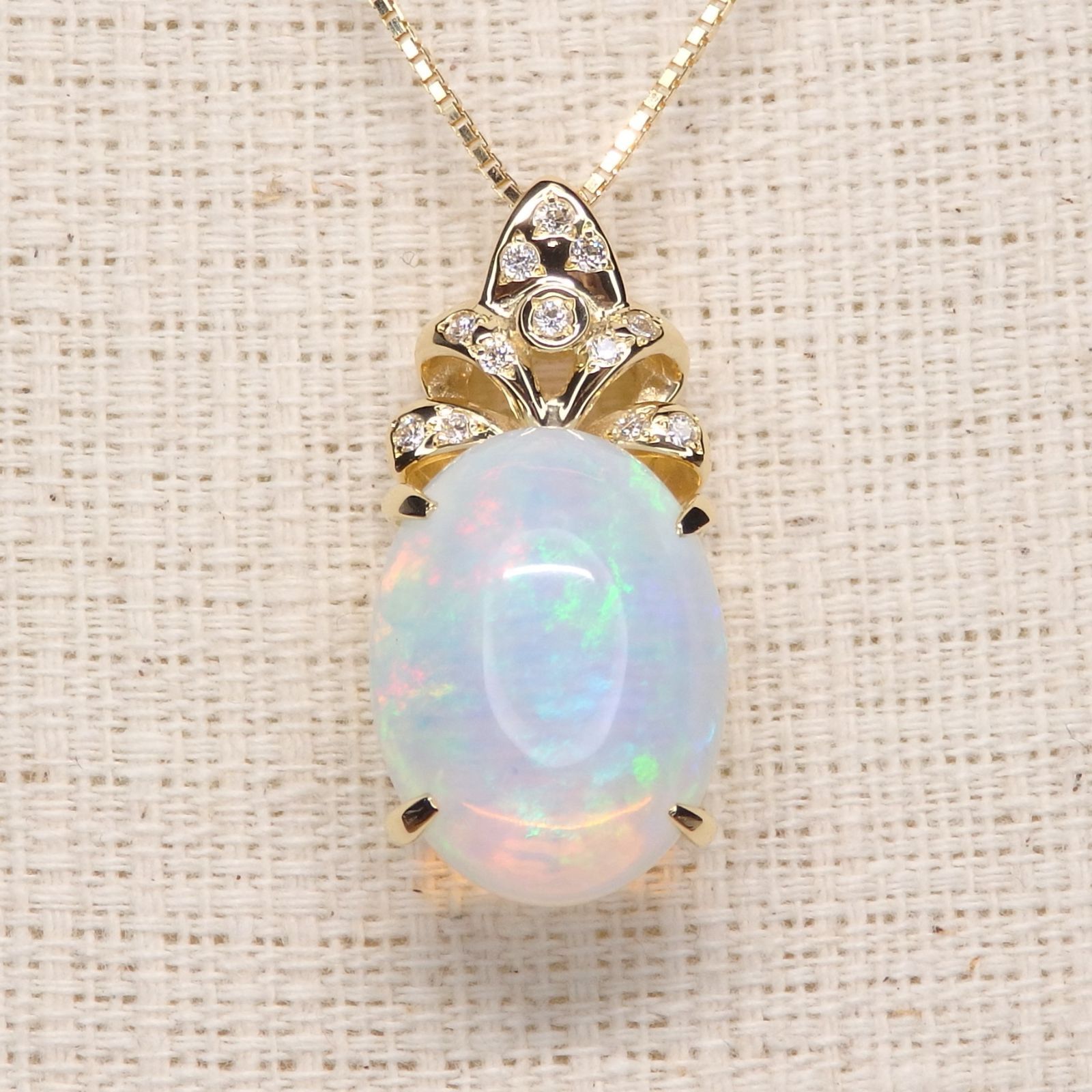 K18 オパール＆ガーネット ペンダントトップ　（GSTV） K18 ゴールド オパール ペンダントトップ 5.04ct D0.10ct Z5111