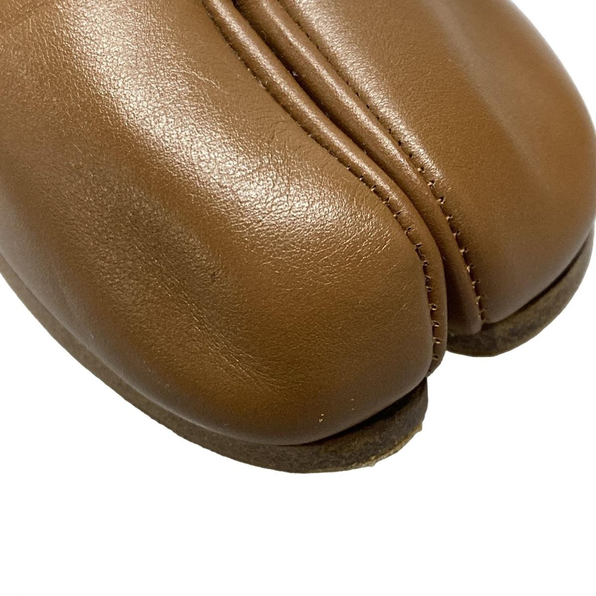  メゾンマルジェラ ショートブーツ 38 レディース - ブラウン タビ チャンキーヒール アウトソール張替済 レザー ブーティ ブーツ