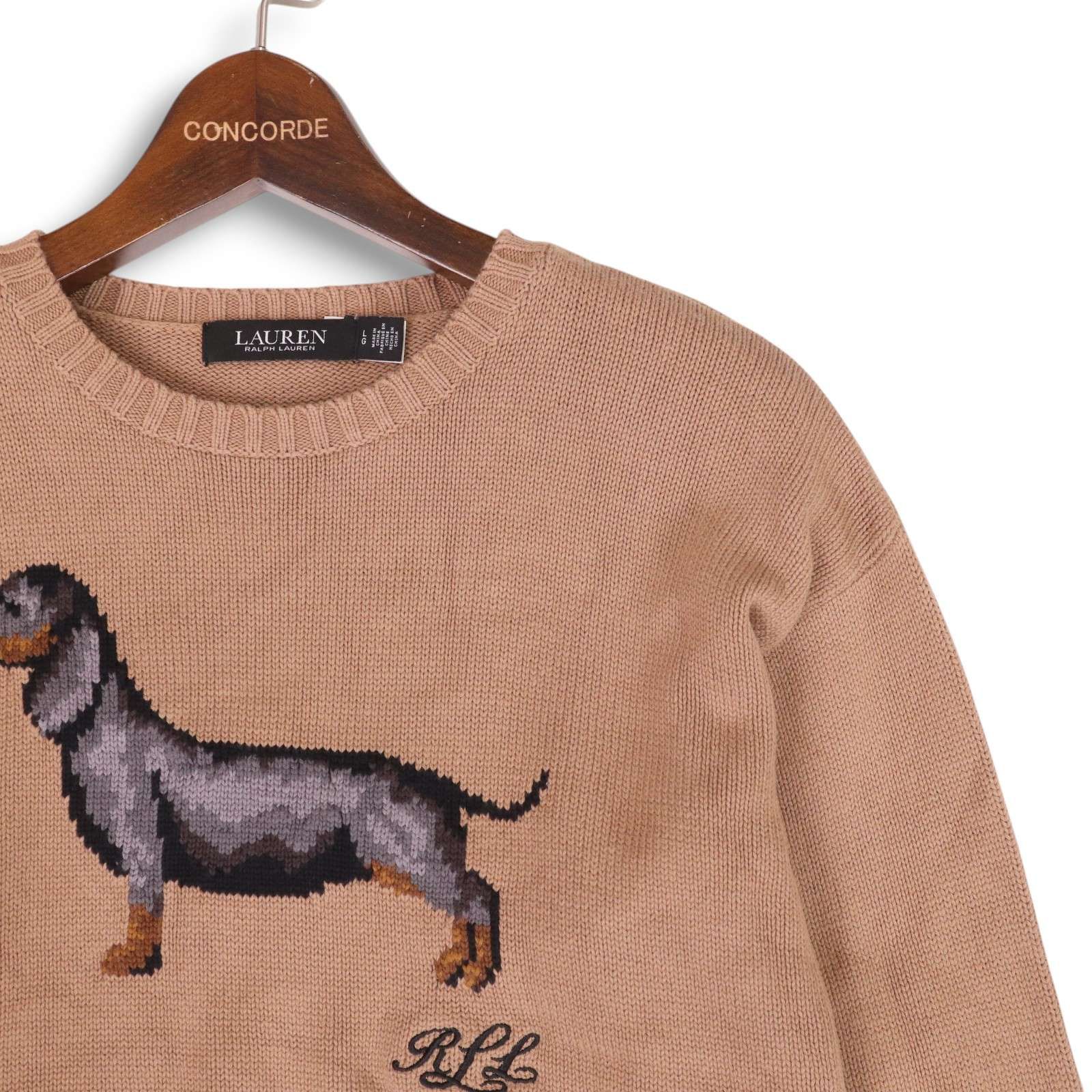 ローレンラルフローレン✨インターシャコットンブレンドセーター　犬　ダックスフンド ボーイズ 2才～7才)ドッグインターシャ コットン セーター｜ポロ