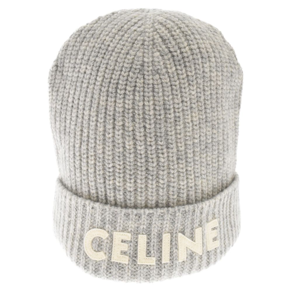 CELINE(セリーヌ) フロントロゴリブ編みウールニット帽 ビーニー
