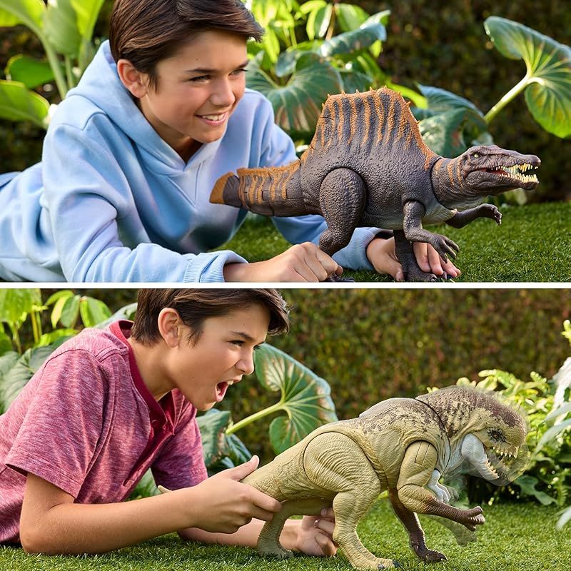 マテル ジュラシックワールド JURASSIC WORLD ほえるスピノサウルスとほえるディストータス レックス 2体組 子供向けフィギュア 恐竜 おもちゃ 4歳から マルチ JGB56-JGB58_AS16