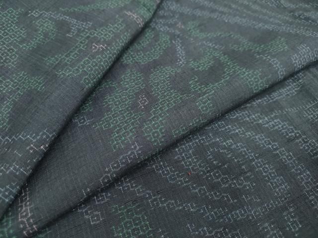 平和屋着物○結城紬 80亀甲 流水草花文 正絹 逸品 DAAW5512ud 平和屋着物