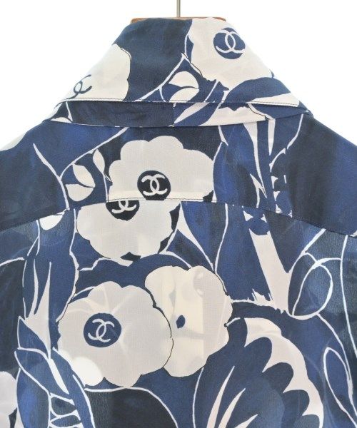 CHANEL - CHANEL シャネル ブラウス 36(XS位) 黒x青x白系(総柄) 【古着】【中古】 CHANEL ブラウス レディース 【古着】【中古】【送料無料