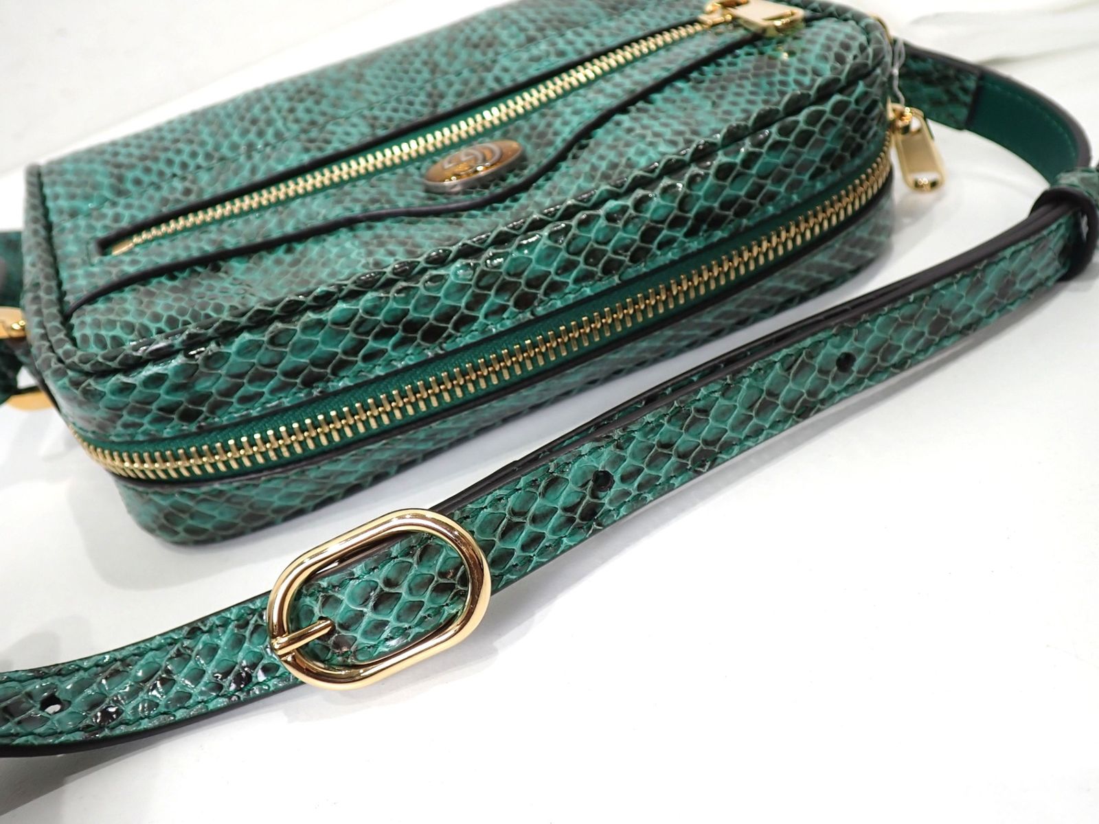 グッチGUCCI オフィディアスネークレザーミニバッググリーン