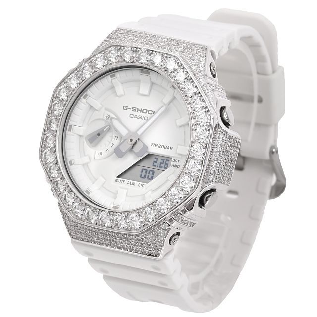 G-SHOCK カスタム GA2100 モアサナイト Moissanite .925Silver