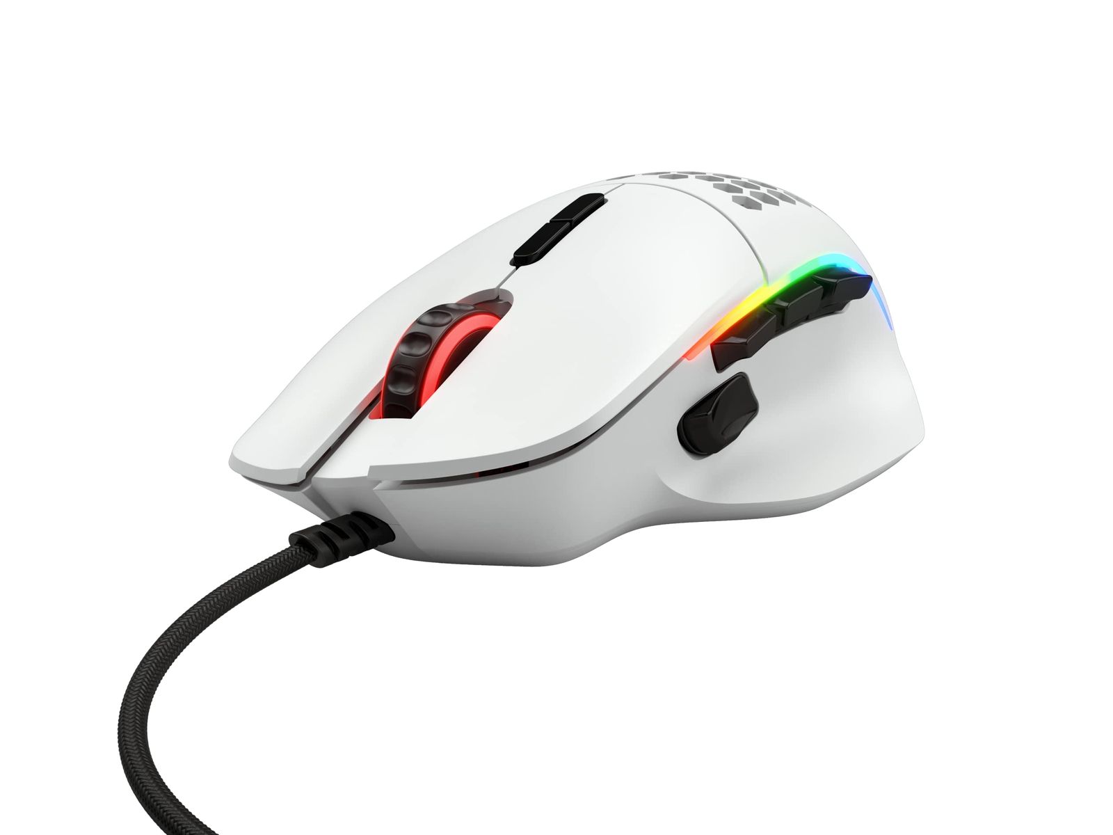 Glorious Gaming Model I 有線ゲーミングマウス - 69g スーパーライト 2つの交換 なボタン RGB PTFE フィート 9つのプログラム なボタン サイドサムレスト - ホワイト Model I Wired モダン