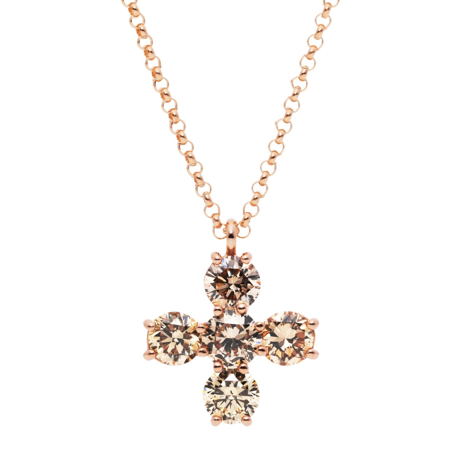 ❤️大粒 2.32ct Fancy Brown ダイヤ 極上 クロス ネックレス - メルカリ