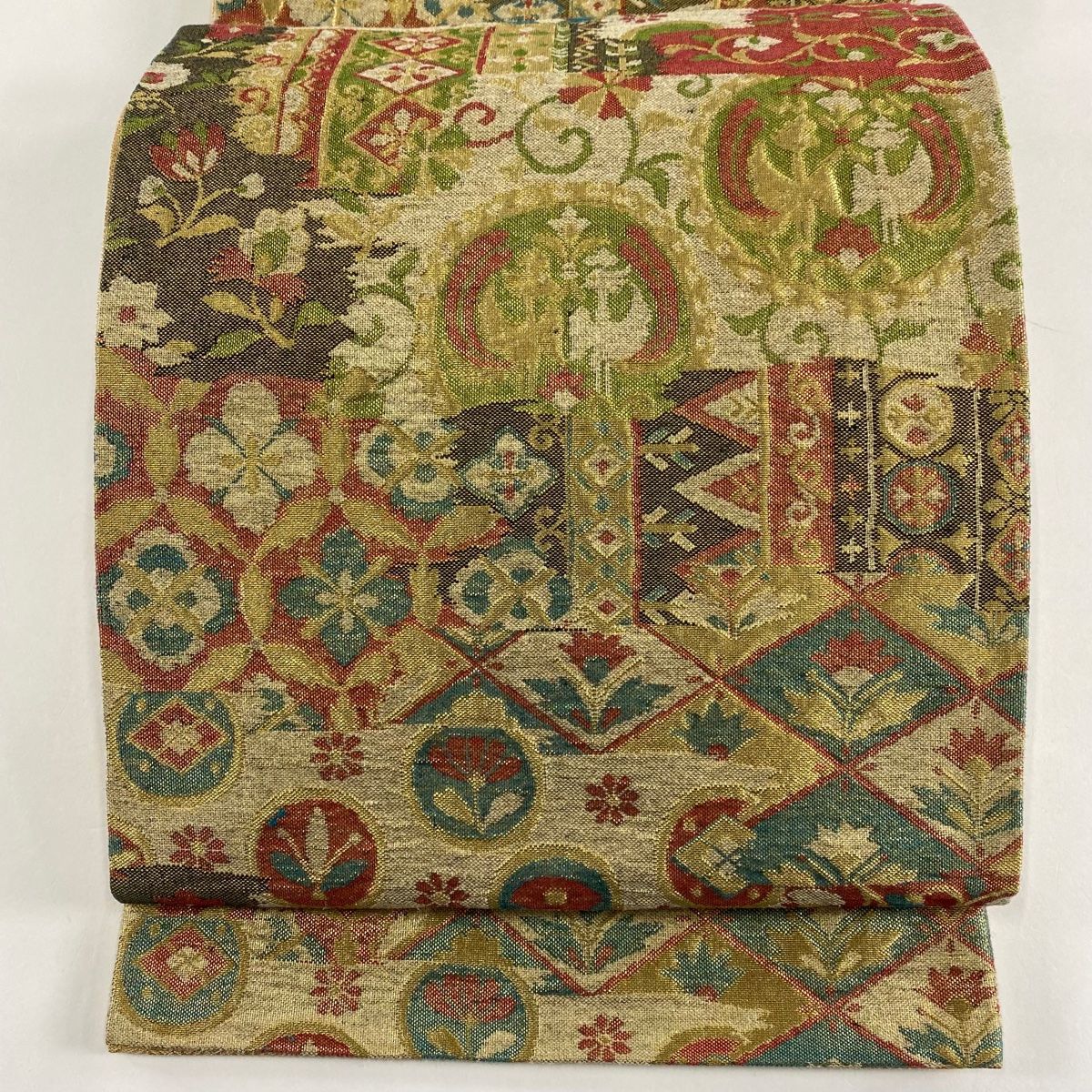 袋帯 秀品 草花 向い鳥 箔 金糸 金色 六通 正絹 【中古】 - メルカリ