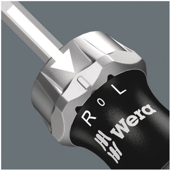 WERA ヴェラ 6点組 プラス マイナス スクエアドライバービット Kraftform ラチェットハンドルセット 差込6.35mm ハンドル内ビット収納機能付 073661