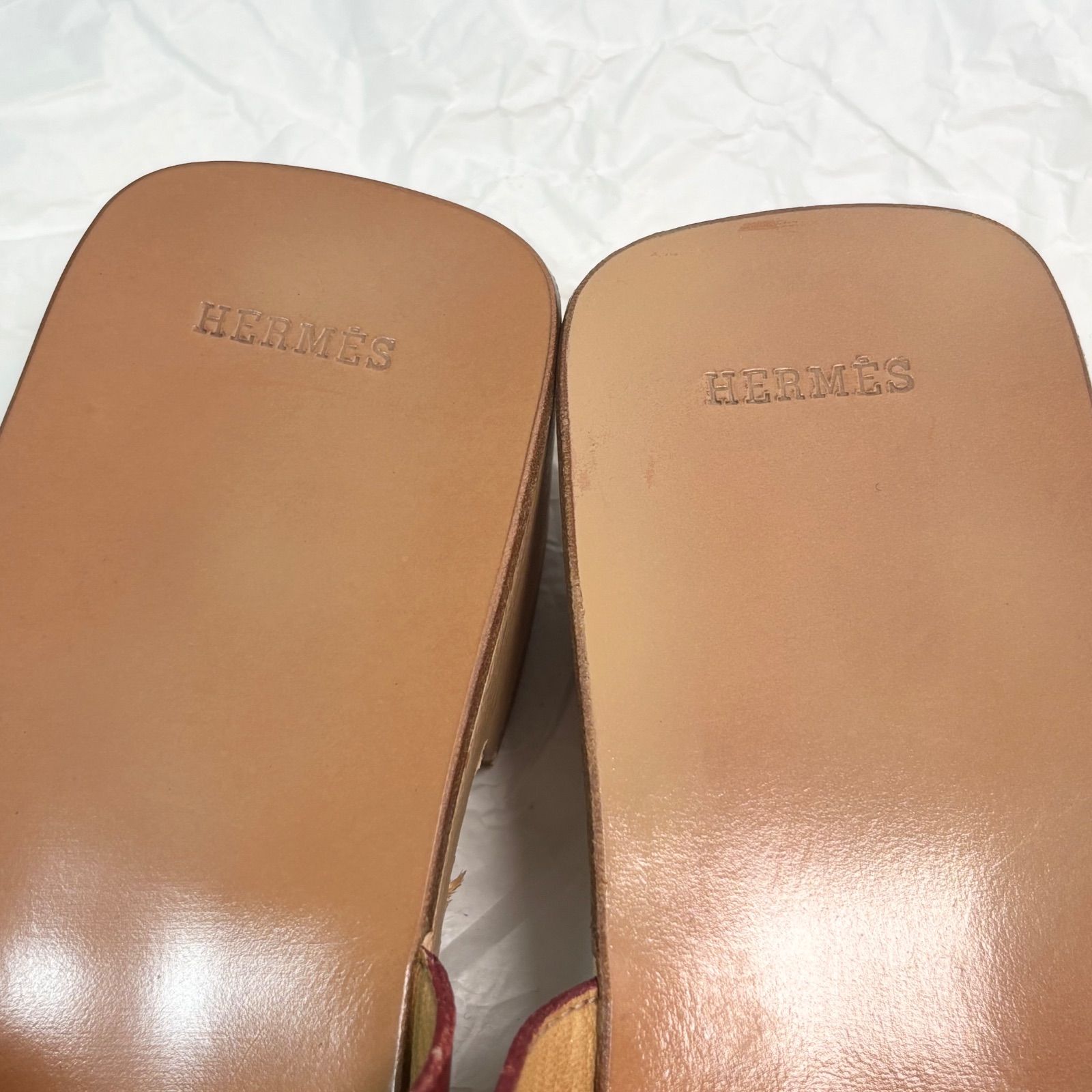 送料無料】Hermes/エルメス/ケブラール/レッド/サンダル/38/約25.0cm/H