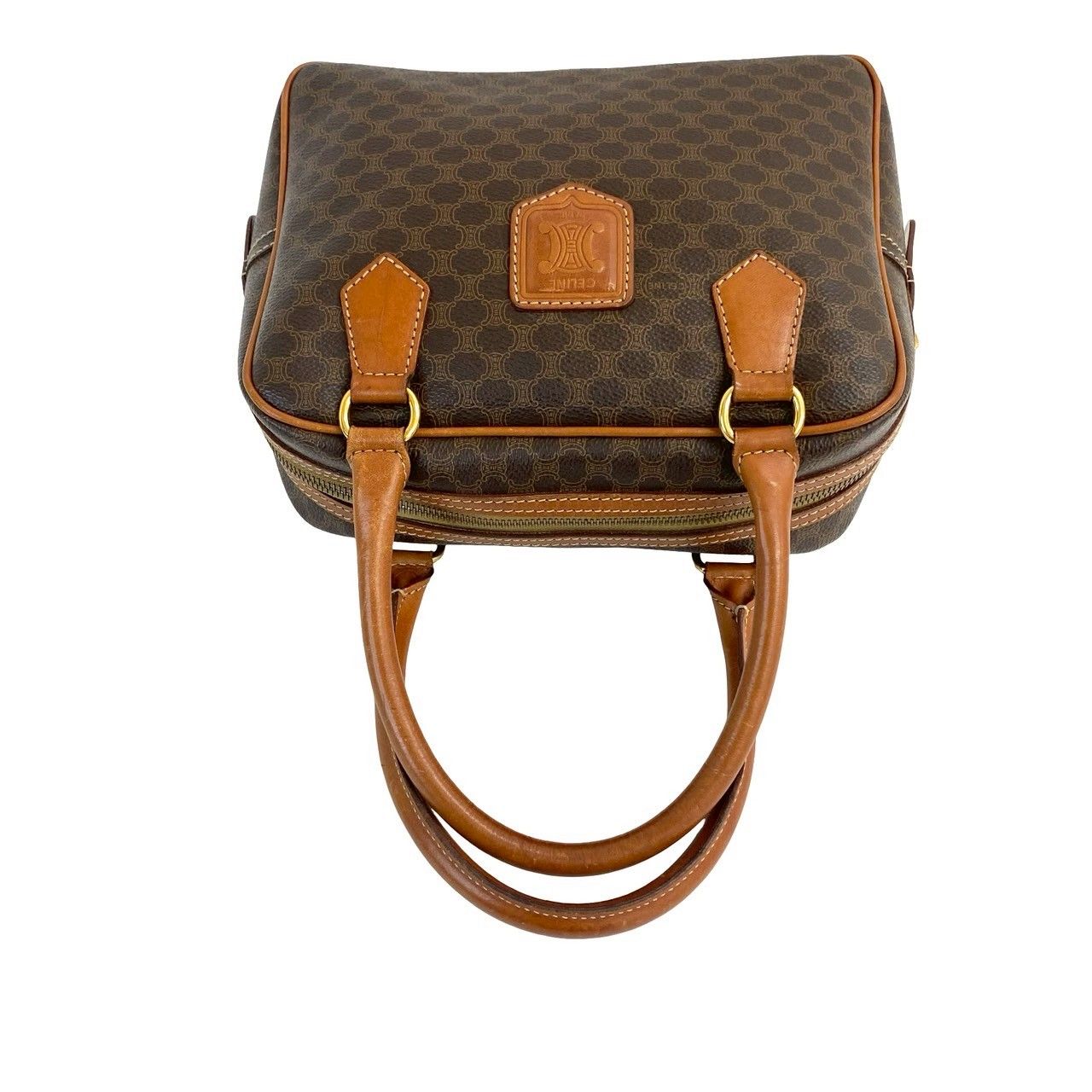 美品　CELINE セリーヌ　パリマカダム　ハンドバッグ　トリオンフ　レザー CELINE ほぼ未使用 セリーヌ ヴィンテージ マカダム ブラゾン